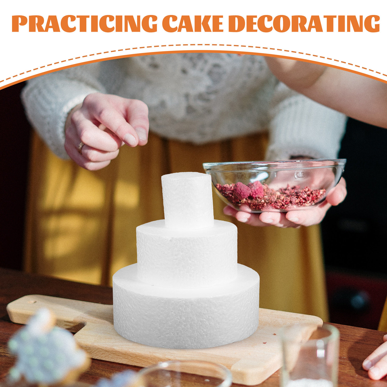 3Pcs DIY Round Cake Dummies Ba - Wedding Cake Supply のレビューと価格