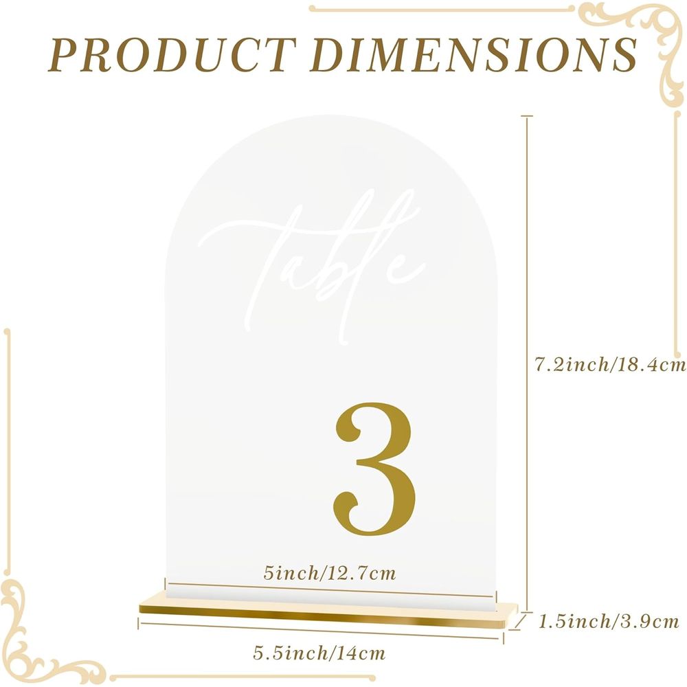 Frosted Arch Wedding Table Num - Table Number Gold のレビューと価格