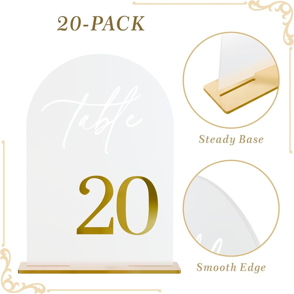 Frosted Arch Wedding Table Num - Table Number Gold のレビューと価格