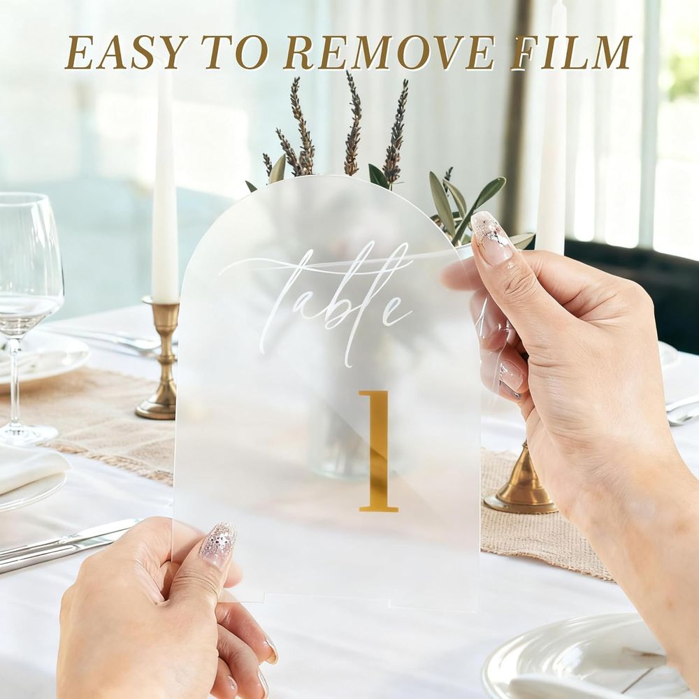 Frosted Arch Wedding Table Num - Table Number Gold のレビューと価格