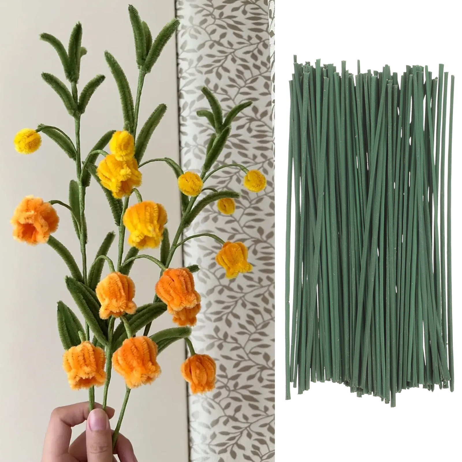 100Pcs Artificial Flower Stems - Wedding Support のレビューと価格