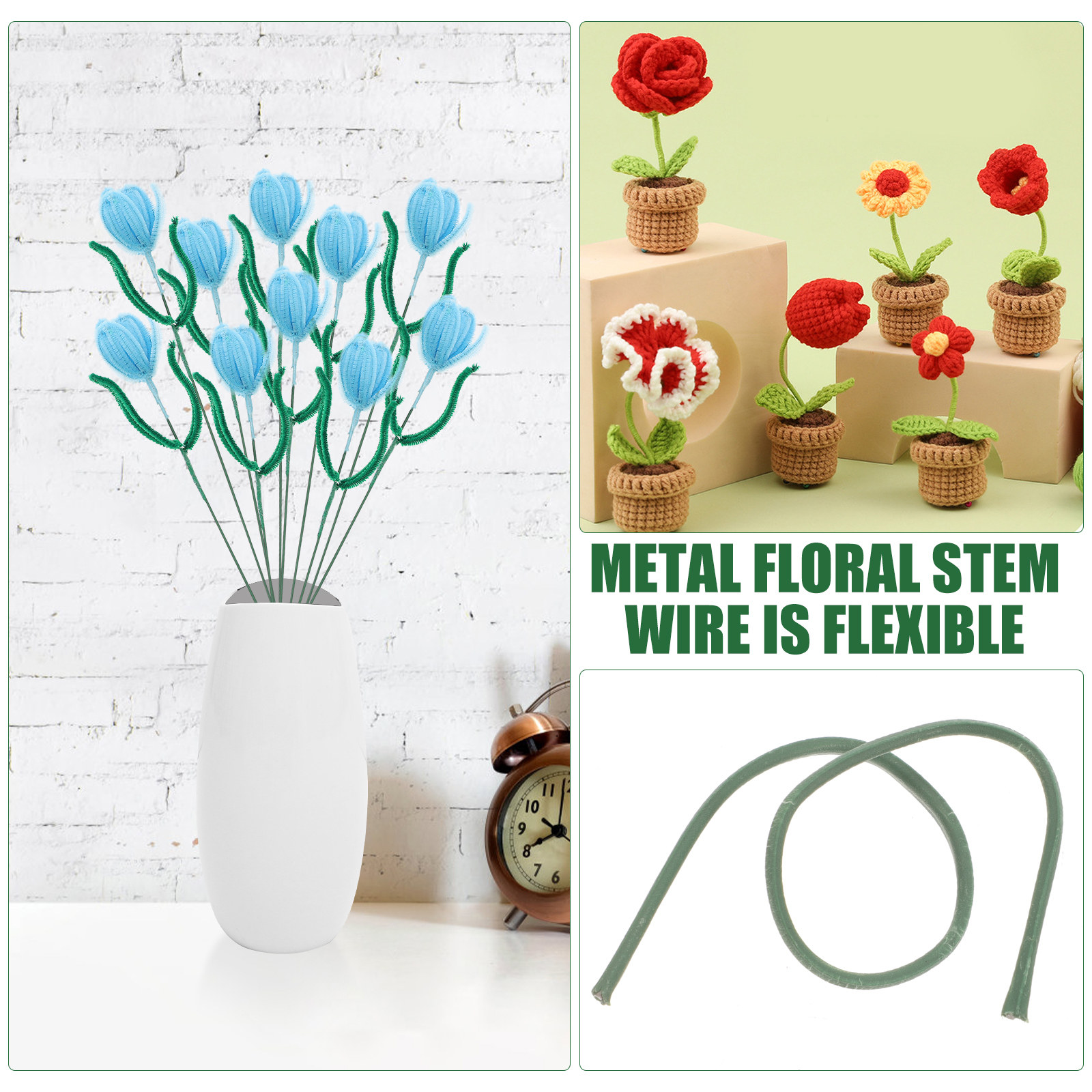 100Pcs Artificial Flower Stems - Wedding Support のレビューと価格