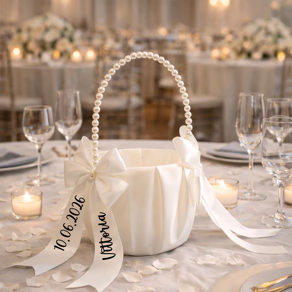 Custom Name Flower Girl Basket - Ring Bearer Pillow のレビューと価格