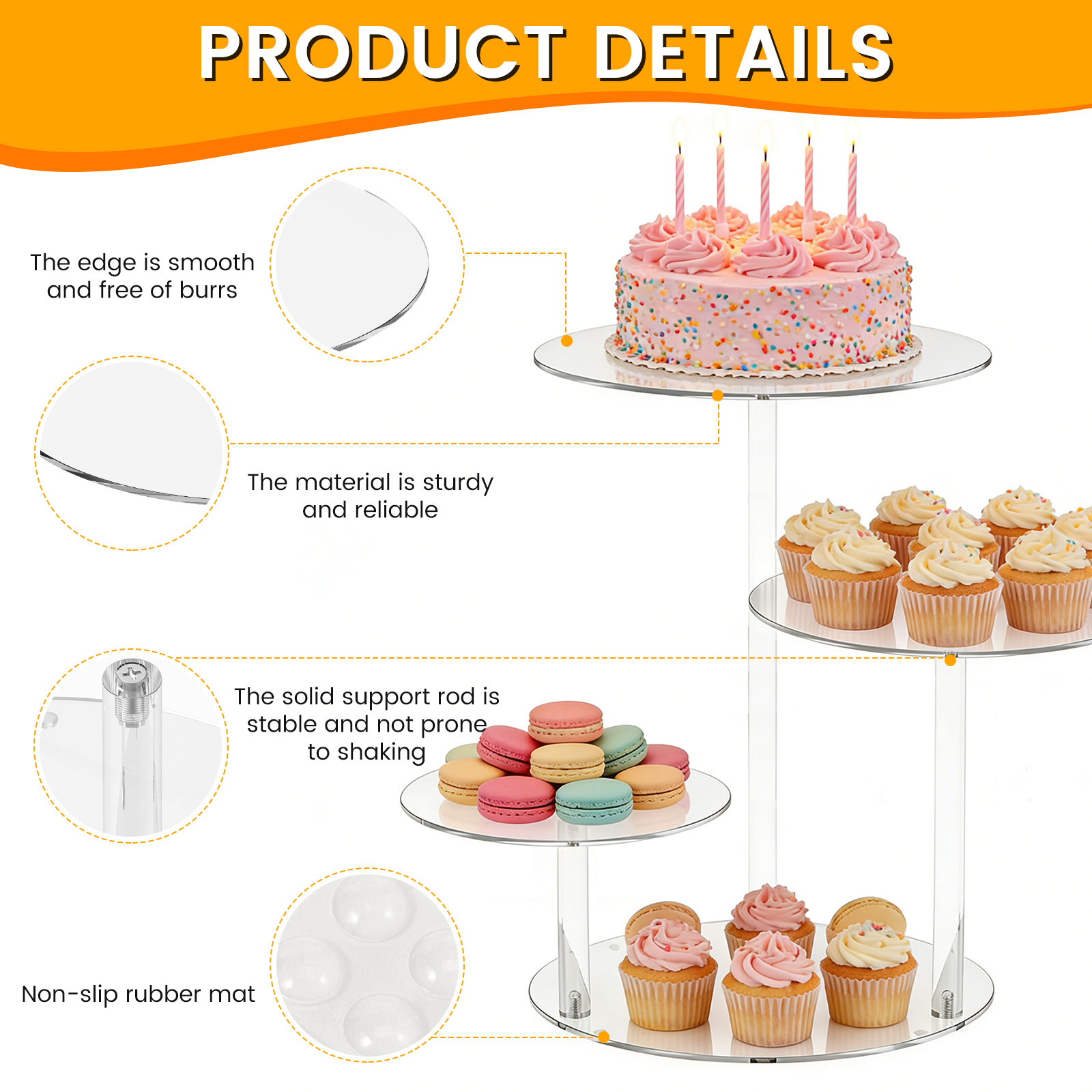 4 Tier Cake Stand Acrylic Tran - Wedding Support のレビューと価格