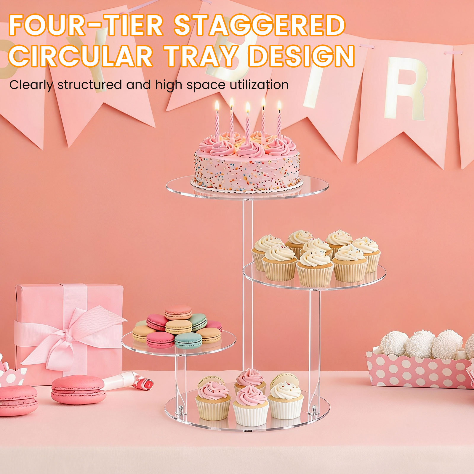 4 Tier Cake Stand Acrylic Tran - Wedding Support のレビューと価格