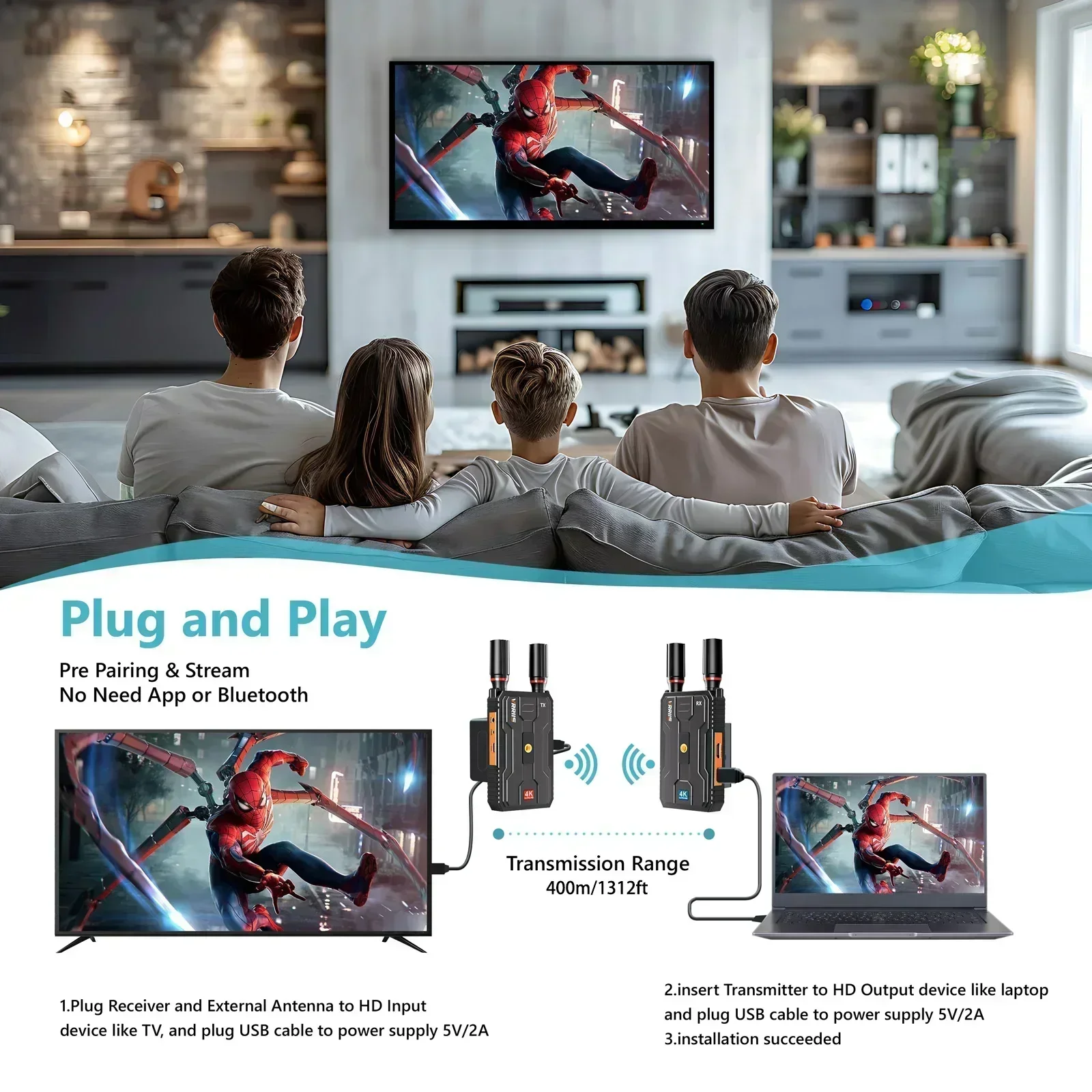 400m 5G 4K Wireless Video Tran - Wedding Support のレビューと価格