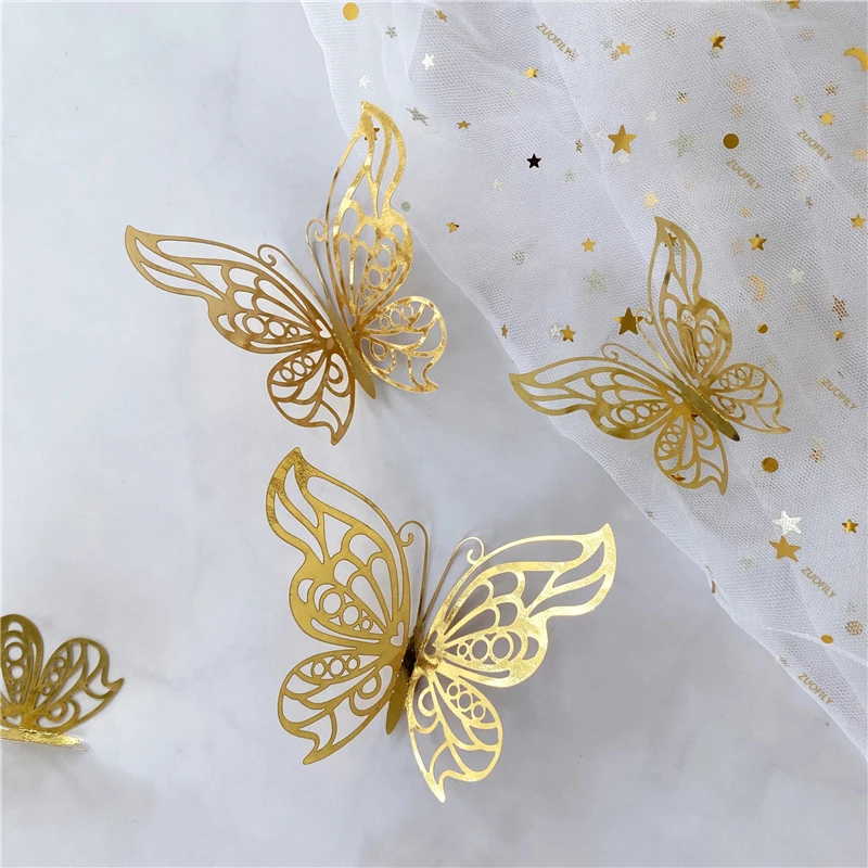 12/36Pcs 3D Hollow Butterfly W - Wedding Package Gold のレビューと価格