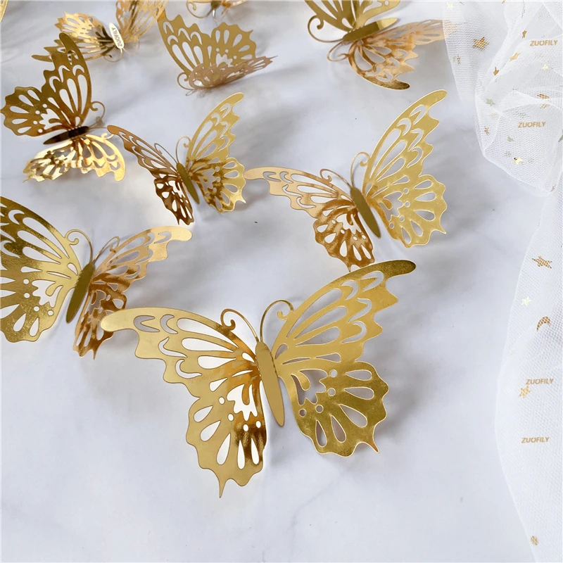 12/36Pcs 3D Hollow Butterfly W - Wedding Package Gold のレビューと価格