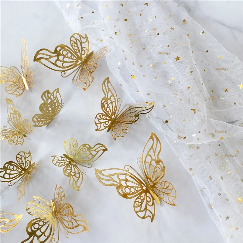 12/36Pcs 3D Hollow Butterfly W - Wedding Package Gold のレビューと価格