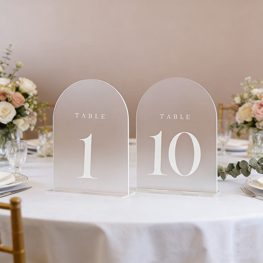 10Pcs Clear Acrylic Sign Arch  - Table Number Gold のレビューと価格