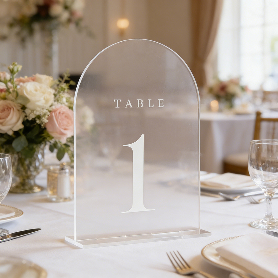 10Pcs Clear Acrylic Sign Arch  - Table Number Gold のレビューと価格