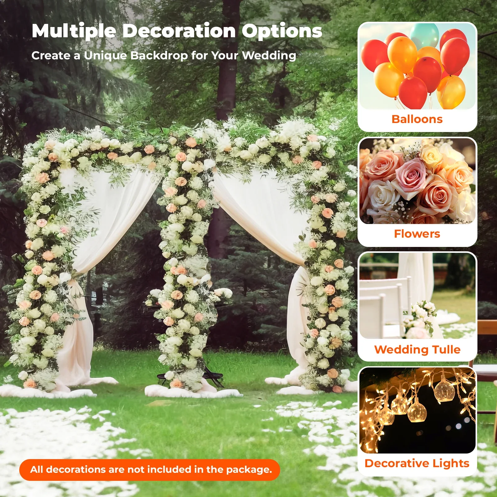 10x20FT Adjustable Wedding Bac - Wedding Support のレビューと価格