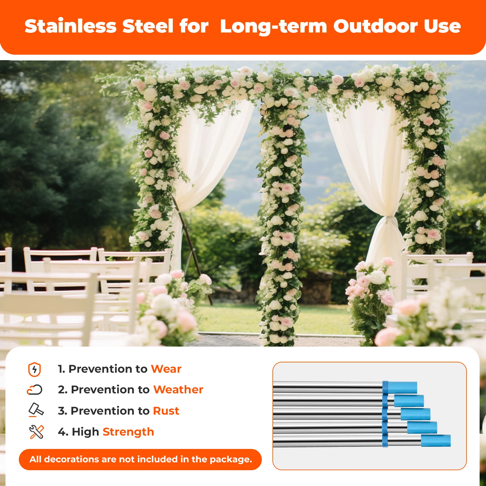 10x20FT Adjustable Wedding Bac - Wedding Support のレビューと価格