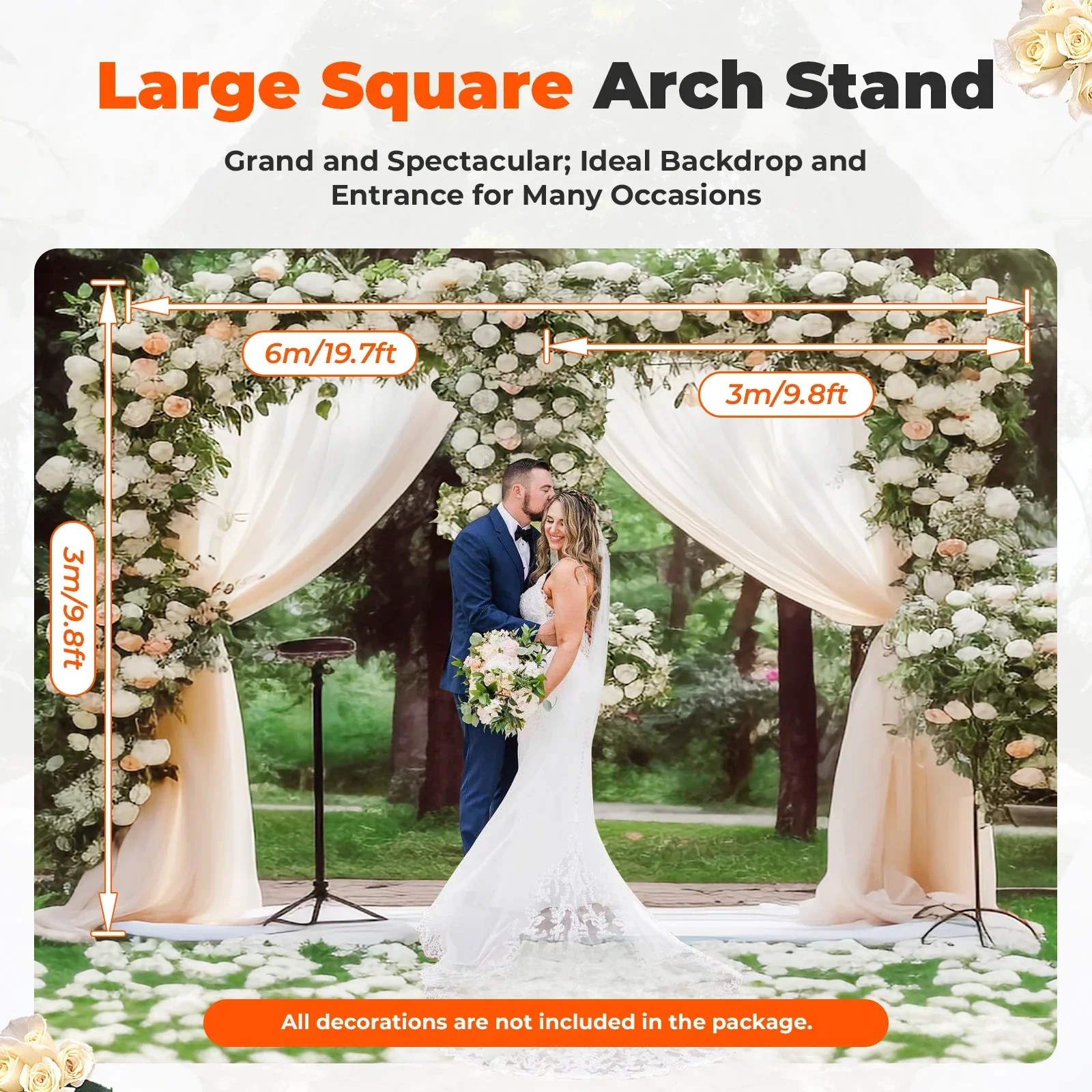 10x20FT Adjustable Wedding Bac - Wedding Support のレビューと価格