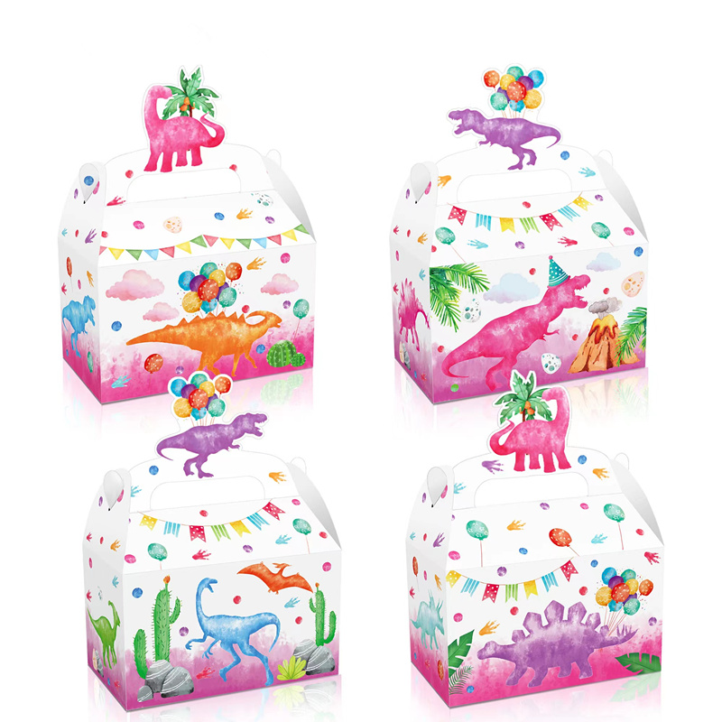 4/24Pcs Pink Dinosaur Candy Bo - Wedding Cake Supply のレビューと価格