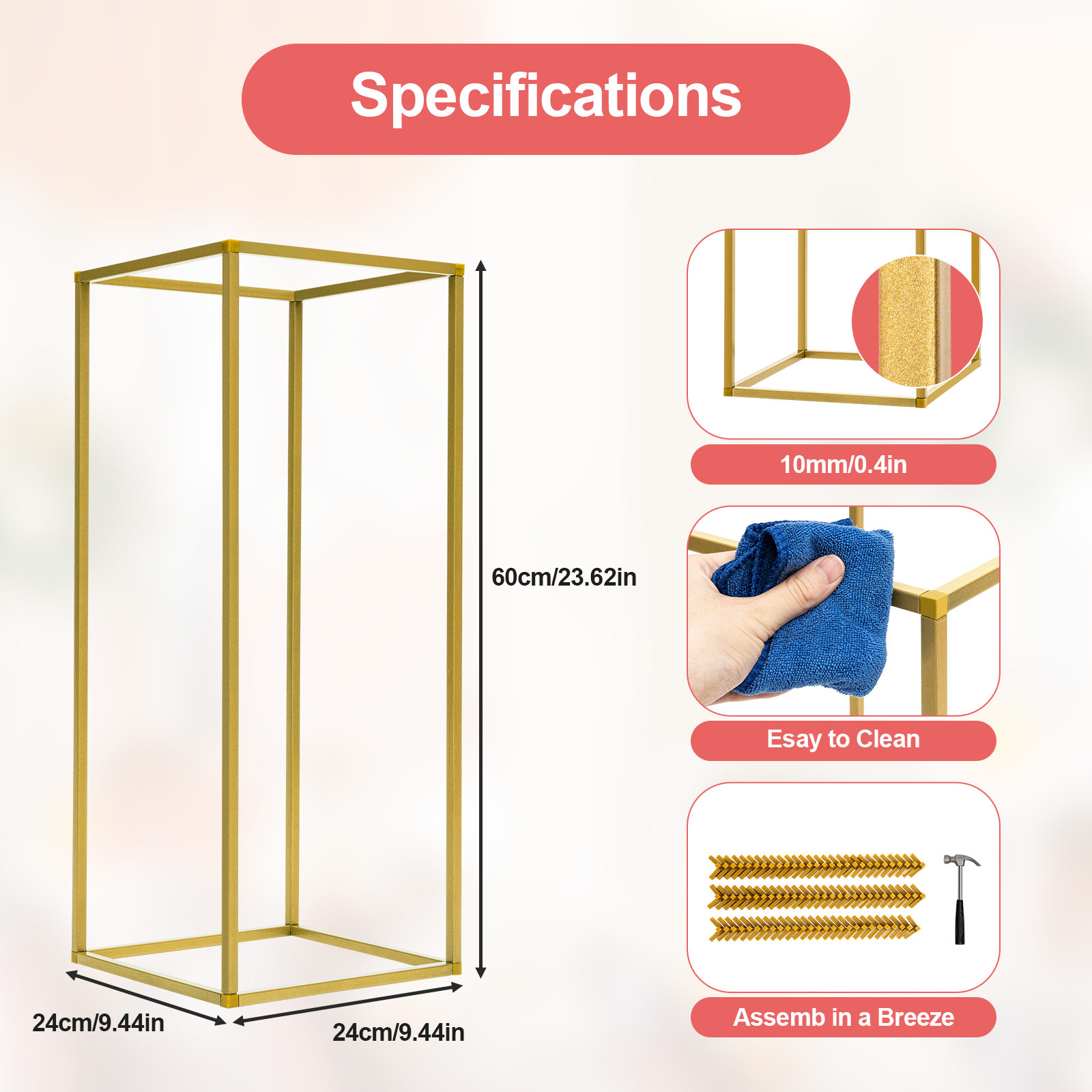 Flower Stand, 10-Pack Square W - Wedding Support のレビューと価格