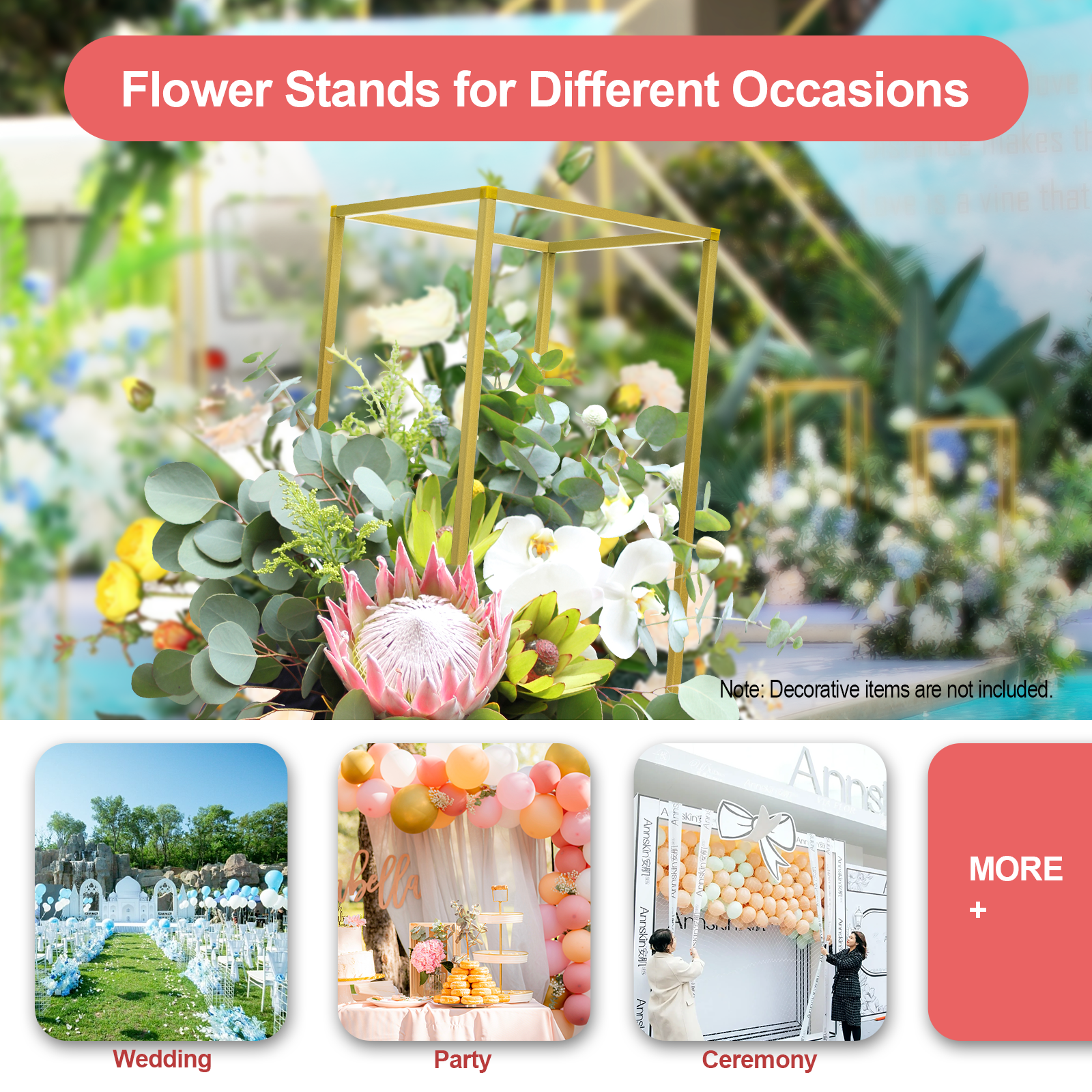 Flower Stand, 10-Pack Square W - Wedding Support のレビューと価格