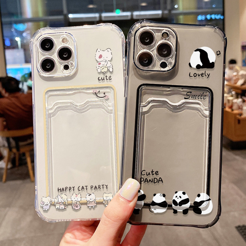 Cute Black Cat Phone Case For  - Place Card Holder のレビューと価格