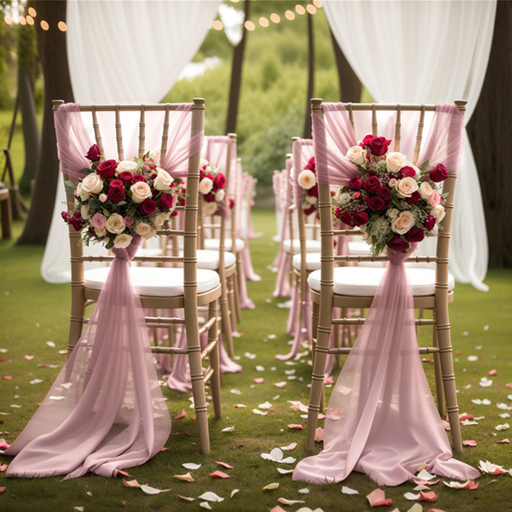 24 Pieces Chair Sashes 8ft Lon - Chair Sash Organza のレビューと価格