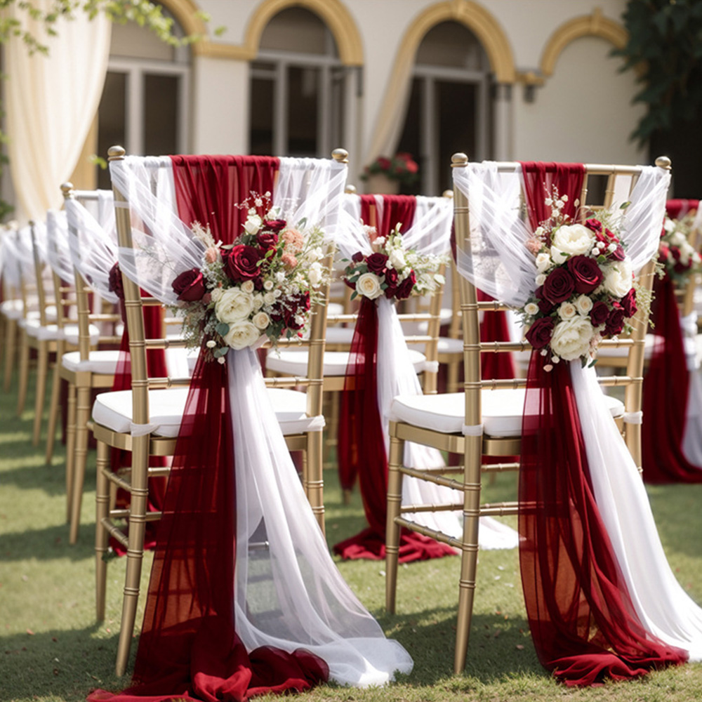 24 Pieces Chair Sashes 8ft Lon - Chair Sash Organza のレビューと価格
