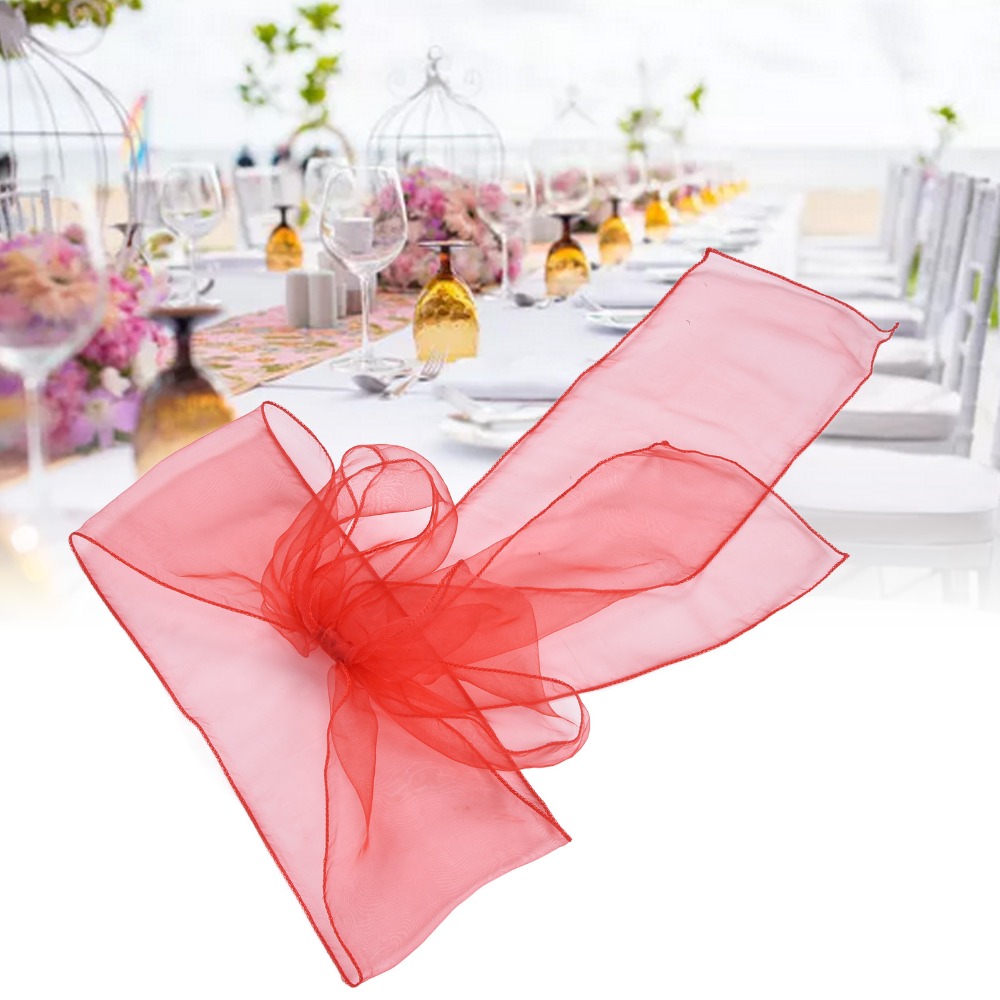 10Pcs Blue, red, yellow, purpl - Chair Sash Organza のレビューと価格