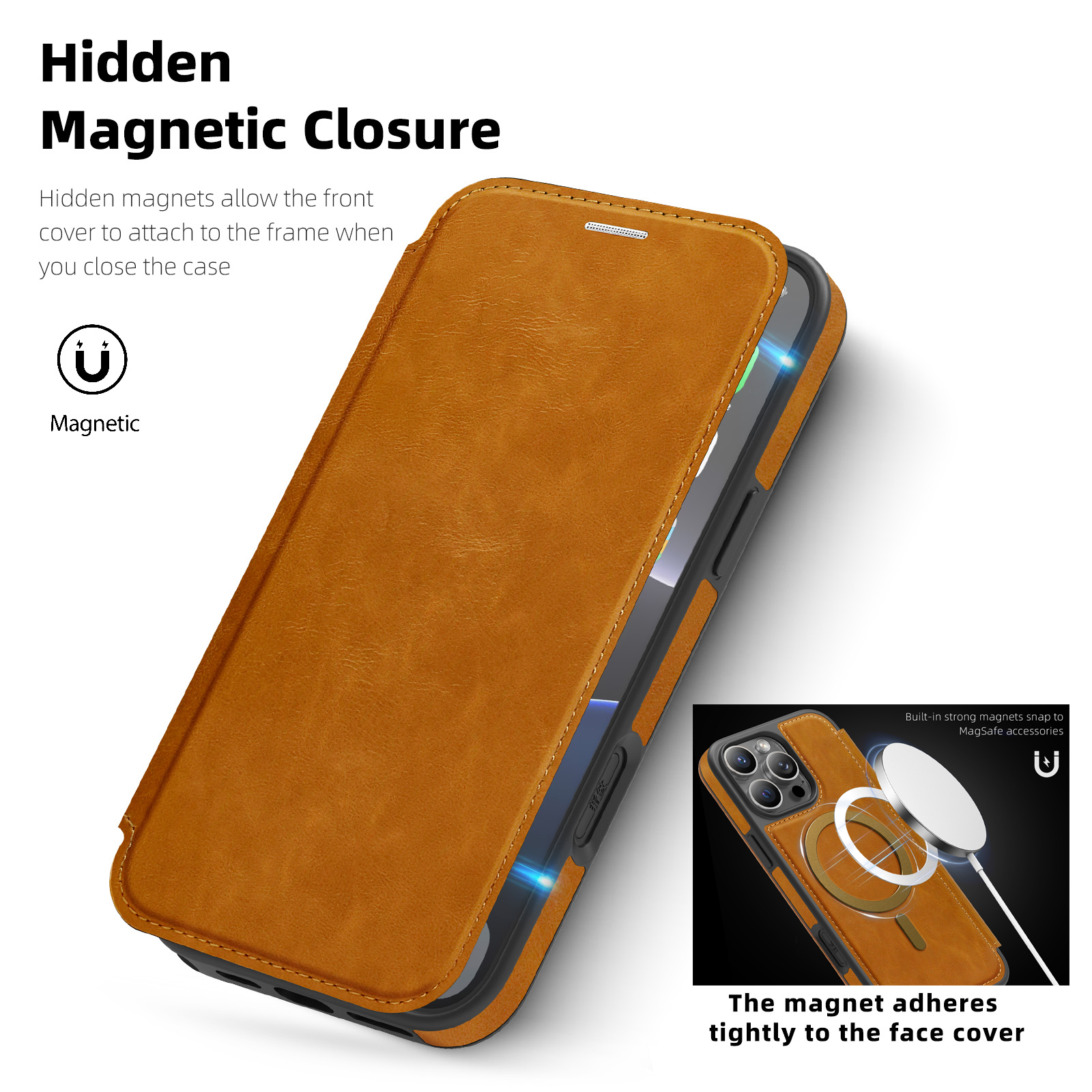 Magnetic Flip Leather Phone Ca - Place Card Holder のレビューと価格