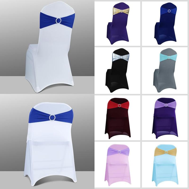 100/50/10pcs Elastic Chair Kno - Chair Sash Organza のレビューと価格
