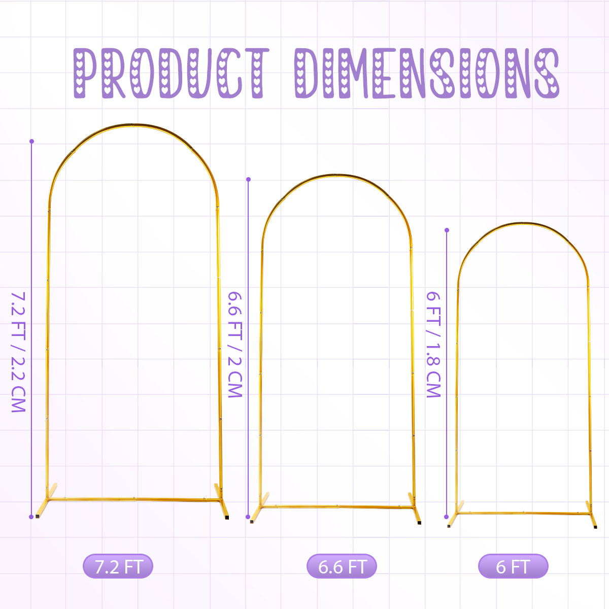 3Pack Golden Metal Arch Kits,  - Wedding Support のレビューと価格