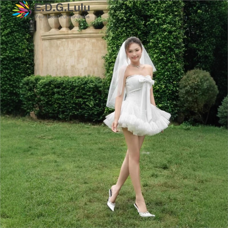 EDGLuLu Strapless Bow Elegant  - Wedding Lulu のレビューと価格