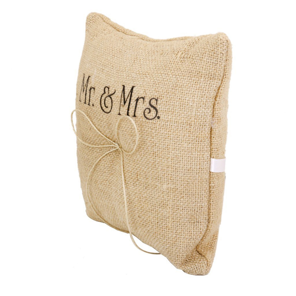 Rustic Burlap Ring Pillow Hand - Ring Bearer Pillow のレビューと価格