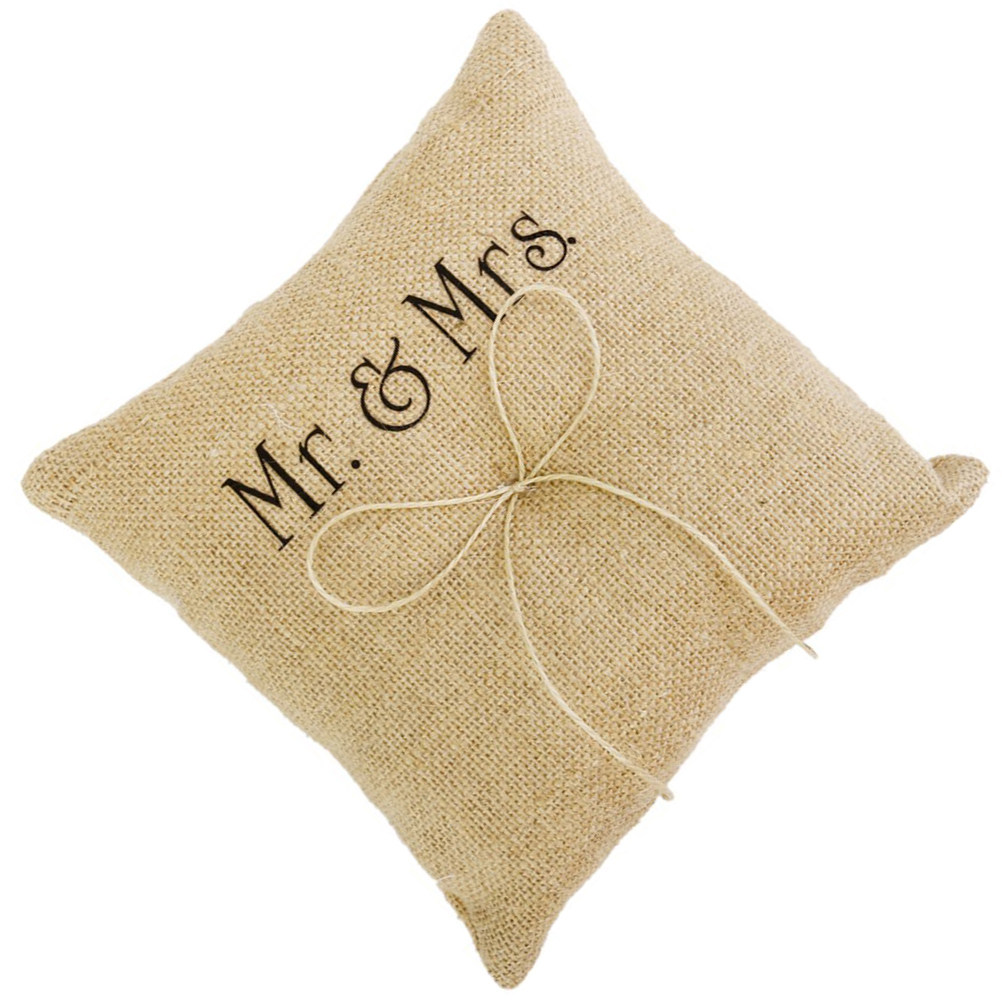 Rustic Burlap Ring Pillow Hand - Ring Bearer Pillow のレビューと価格
