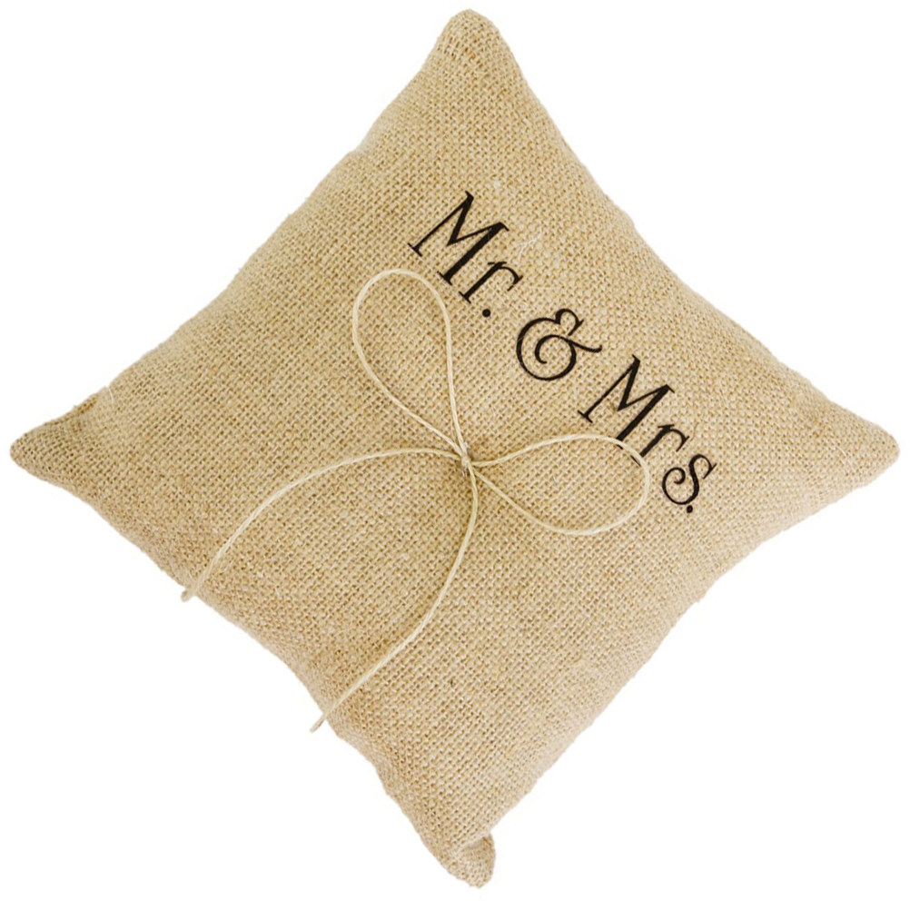 Rustic Burlap Ring Pillow Hand - Ring Bearer Pillow のレビューと価格