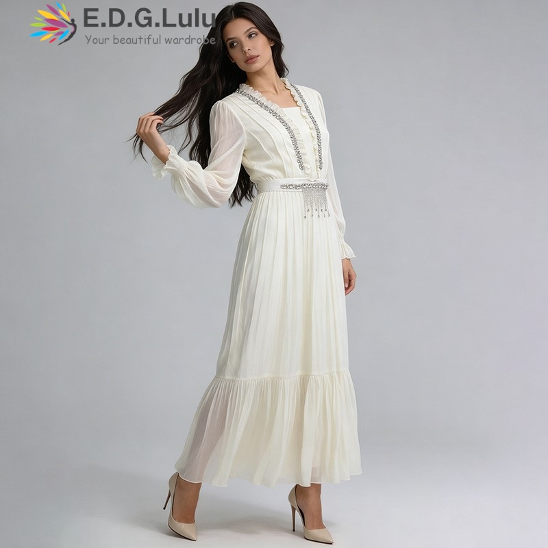 EDGLuLu Elegant White Chiffon  - Wedding Lulu のレビューと価格