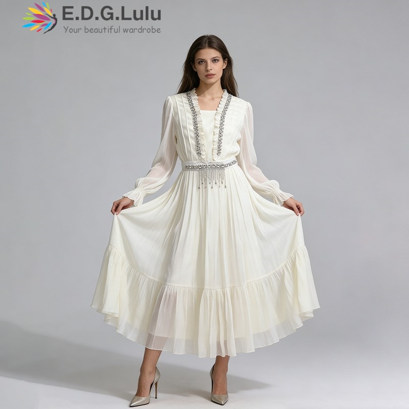 EDGLuLu Elegant White Chiffon  - Wedding Lulu のレビューと価格