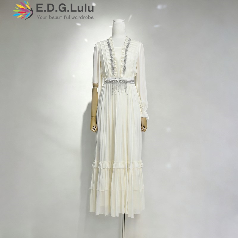 EDGLuLu Elegant White Chiffon  - Wedding Lulu のレビューと価格